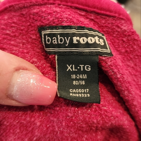 Roots Canada Baby Roots pink zip up hoodie.  18-24 months - Picture 7 of 15